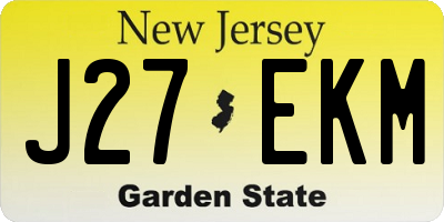 NJ license plate J27EKM