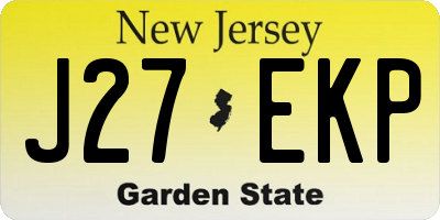 NJ license plate J27EKP