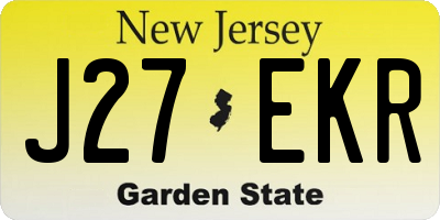 NJ license plate J27EKR