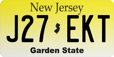 NJ license plate J27EKT