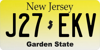 NJ license plate J27EKV
