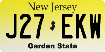 NJ license plate J27EKW