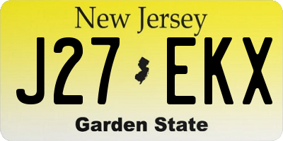 NJ license plate J27EKX