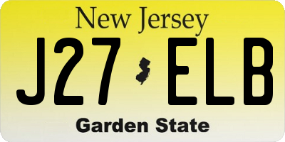 NJ license plate J27ELB