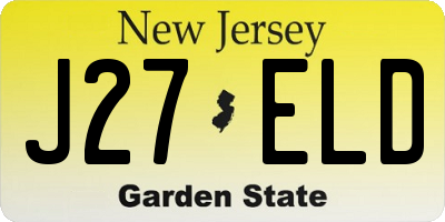 NJ license plate J27ELD