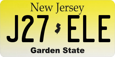NJ license plate J27ELE