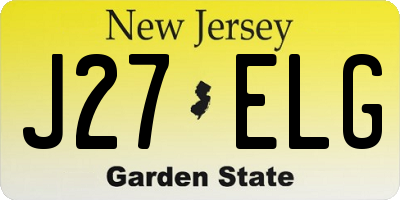 NJ license plate J27ELG