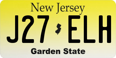 NJ license plate J27ELH