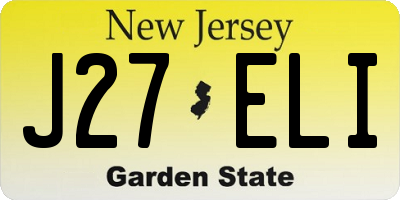 NJ license plate J27ELI