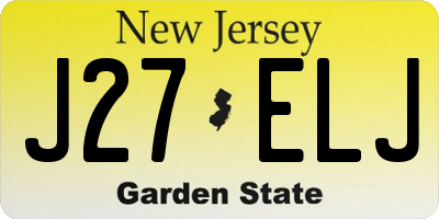 NJ license plate J27ELJ