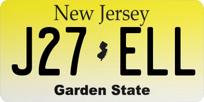 NJ license plate J27ELL