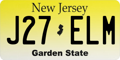 NJ license plate J27ELM