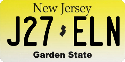 NJ license plate J27ELN
