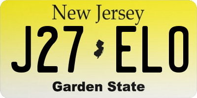 NJ license plate J27ELO