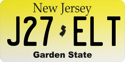 NJ license plate J27ELT