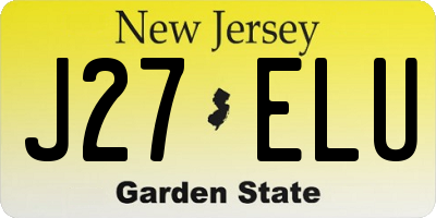 NJ license plate J27ELU