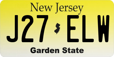NJ license plate J27ELW