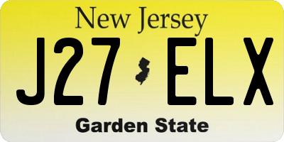 NJ license plate J27ELX