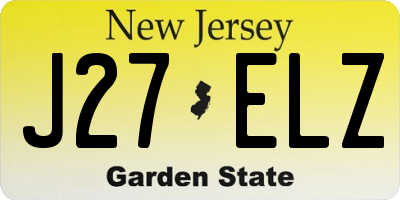 NJ license plate J27ELZ