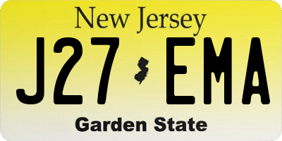 NJ license plate J27EMA