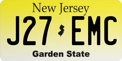 NJ license plate J27EMC