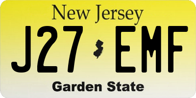 NJ license plate J27EMF