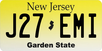 NJ license plate J27EMI