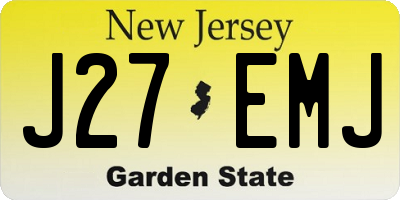 NJ license plate J27EMJ