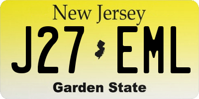NJ license plate J27EML