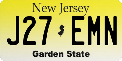 NJ license plate J27EMN