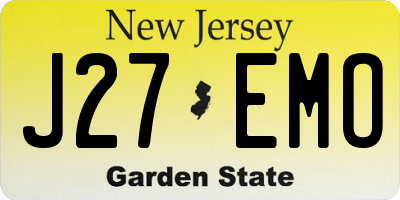 NJ license plate J27EMO