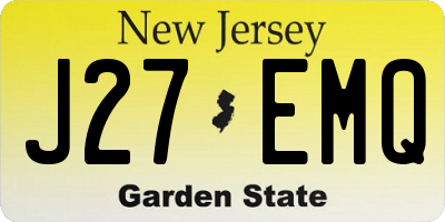 NJ license plate J27EMQ