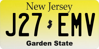 NJ license plate J27EMV