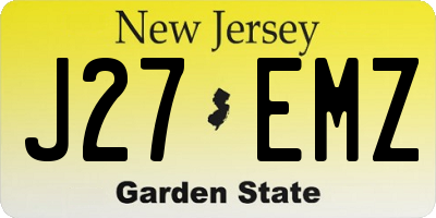 NJ license plate J27EMZ