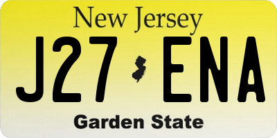 NJ license plate J27ENA