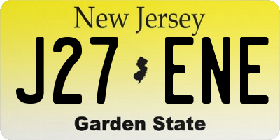 NJ license plate J27ENE