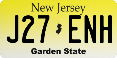 NJ license plate J27ENH
