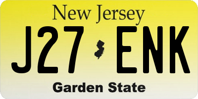 NJ license plate J27ENK