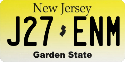 NJ license plate J27ENM