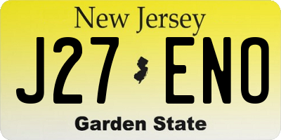 NJ license plate J27ENO
