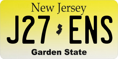 NJ license plate J27ENS