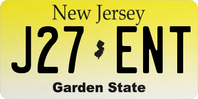 NJ license plate J27ENT