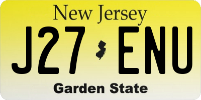 NJ license plate J27ENU