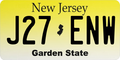 NJ license plate J27ENW
