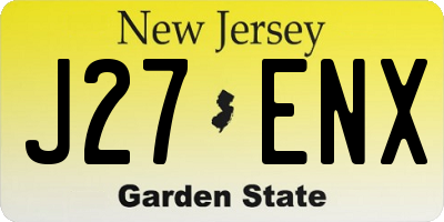 NJ license plate J27ENX