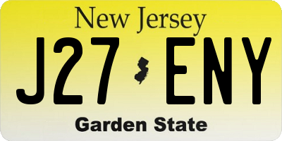NJ license plate J27ENY