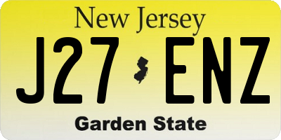 NJ license plate J27ENZ