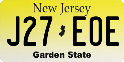 NJ license plate J27EOE