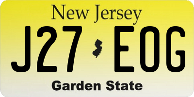 NJ license plate J27EOG