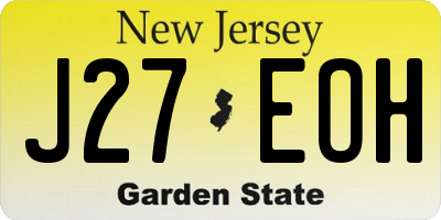NJ license plate J27EOH